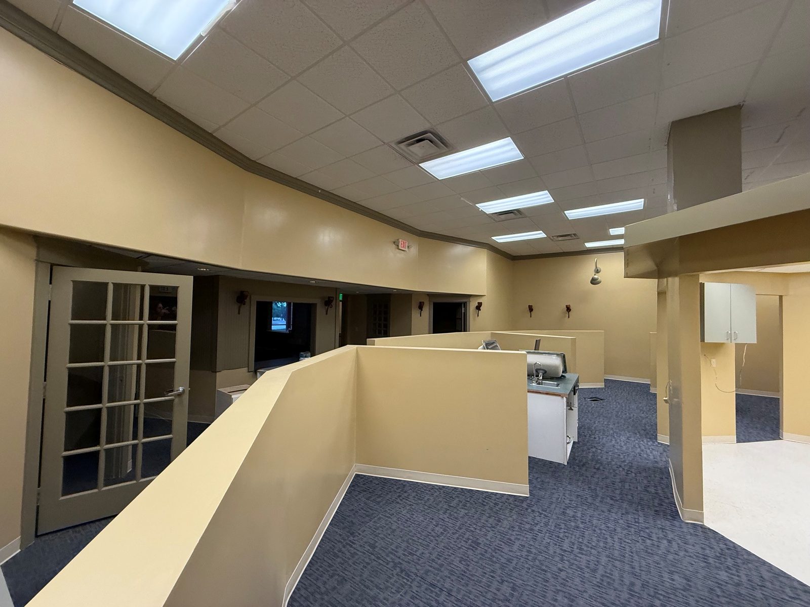 Commercial office space mid-renovation with new windows